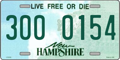 NH license plate 3000154