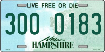 NH license plate 3000183