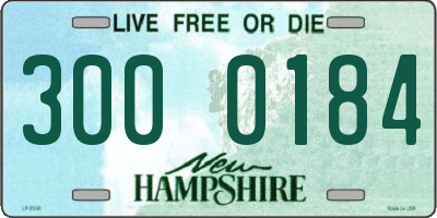 NH license plate 3000184