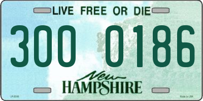 NH license plate 3000186