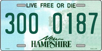 NH license plate 3000187