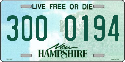 NH license plate 3000194