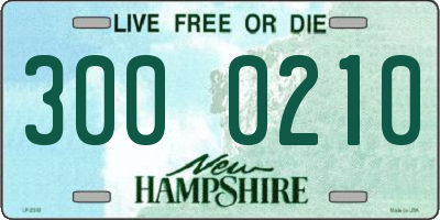 NH license plate 3000210
