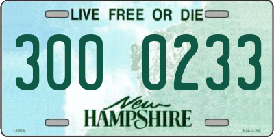 NH license plate 3000233