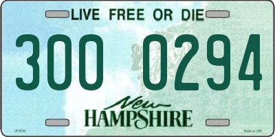 NH license plate 3000294
