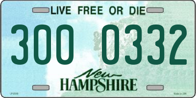 NH license plate 3000332