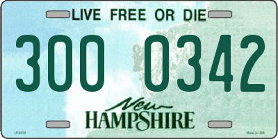 NH license plate 3000342