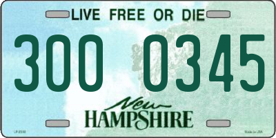 NH license plate 3000345