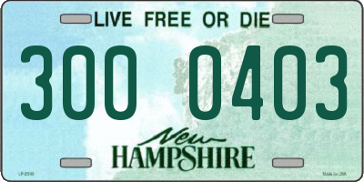 NH license plate 3000403
