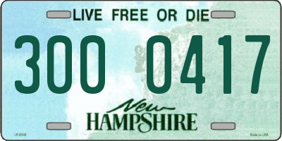 NH license plate 3000417