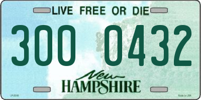 NH license plate 3000432