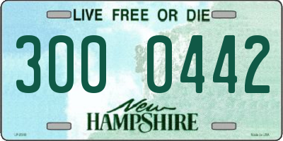 NH license plate 3000442