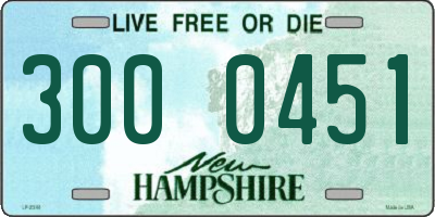 NH license plate 3000451