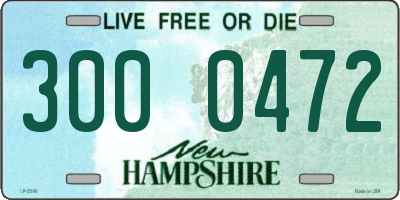 NH license plate 3000472