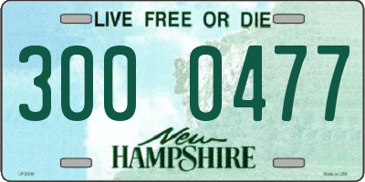 NH license plate 3000477