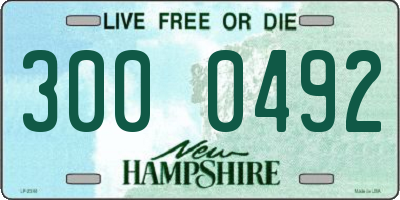 NH license plate 3000492