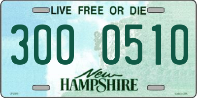 NH license plate 3000510