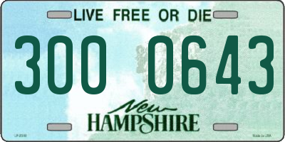 NH license plate 3000643
