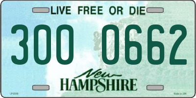 NH license plate 3000662