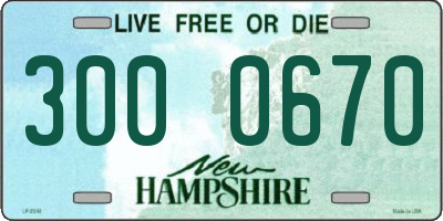 NH license plate 3000670