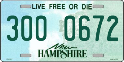 NH license plate 3000672