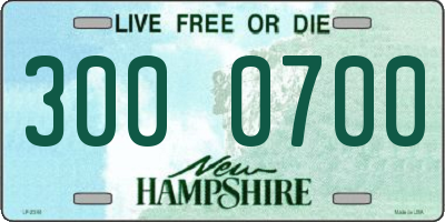 NH license plate 3000700