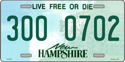 NH license plate 3000702