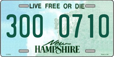 NH license plate 3000710