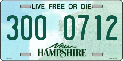 NH license plate 3000712
