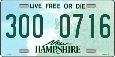 NH license plate 3000716