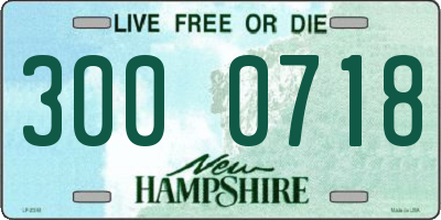 NH license plate 3000718