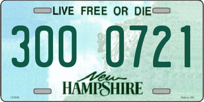 NH license plate 3000721