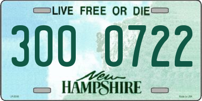NH license plate 3000722