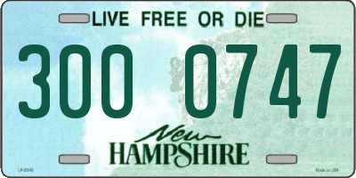 NH license plate 3000747