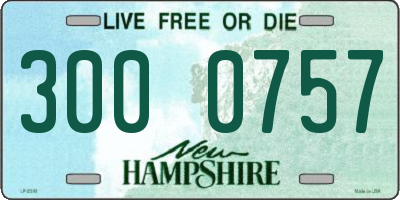NH license plate 3000757
