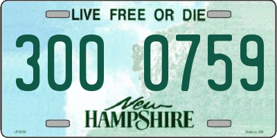 NH license plate 3000759