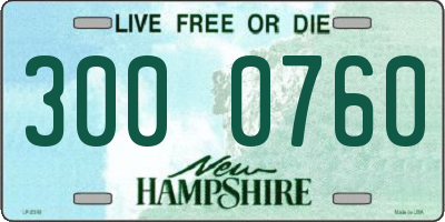 NH license plate 3000760