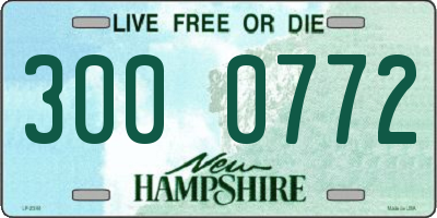 NH license plate 3000772