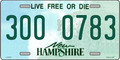 NH license plate 3000783