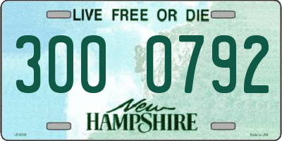 NH license plate 3000792