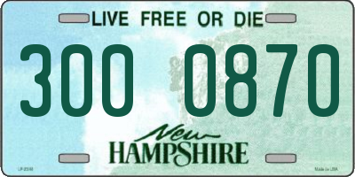 NH license plate 3000870