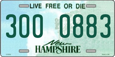 NH license plate 3000883