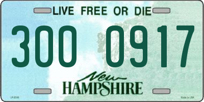 NH license plate 3000917