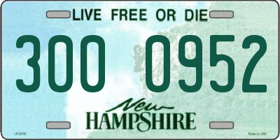 NH license plate 3000952