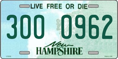 NH license plate 3000962