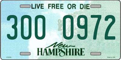 NH license plate 3000972
