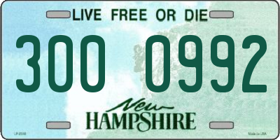 NH license plate 3000992