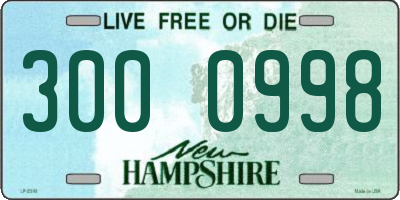 NH license plate 3000998