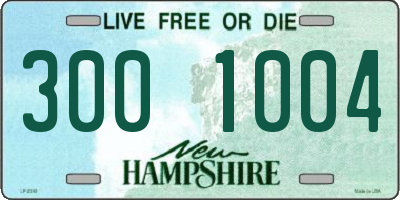 NH license plate 3001004