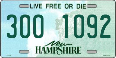 NH license plate 3001092